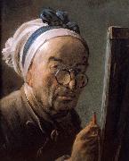 Jean Baptiste Simeon Chardin Chardin bust self portrait oil painting reproduction